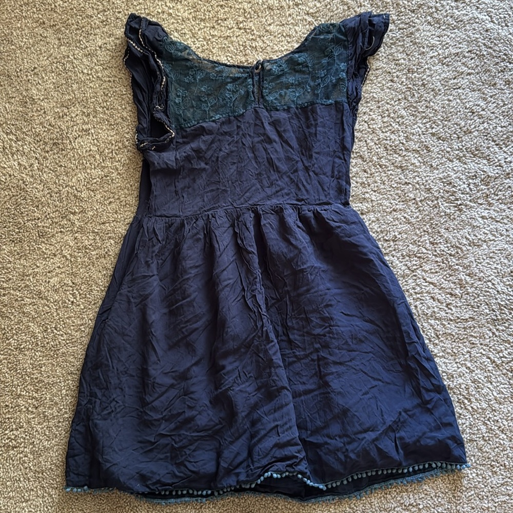 Navy Blue Lace Dress - Picture 2 of 2